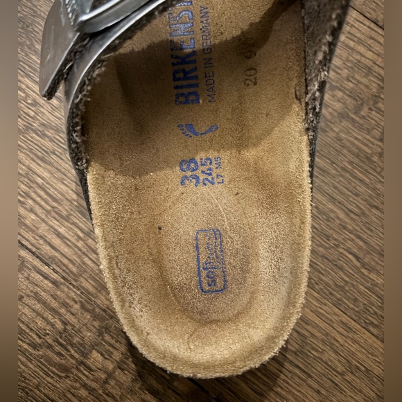 Birkenstock Arizona Soft Footbed Sandals - Metallic Silver - Picture 5 of 5